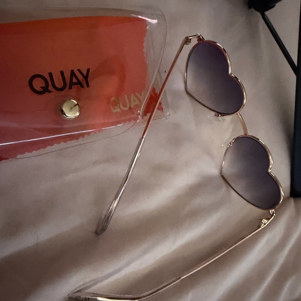 Quay Australia Rose Gold Heart Sunglasses